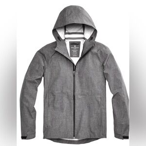 Mack Weldon Stormchaser Jacket Mens Large Waterproof Gray Hooded Full Zip